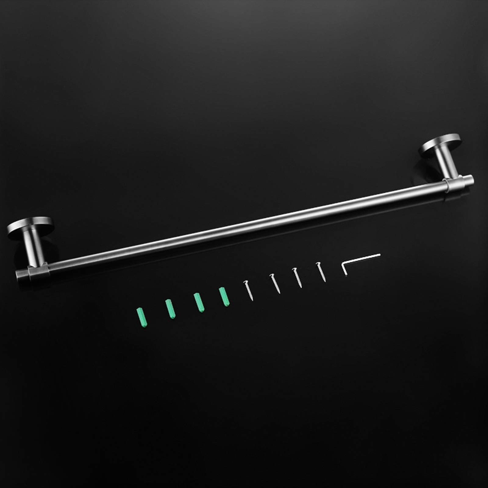 Portasciugamani da parete, 640 mm, in acciaio inox spazzolato, per bagno e cucina, design salvaspazio moderno accessorio per la casa