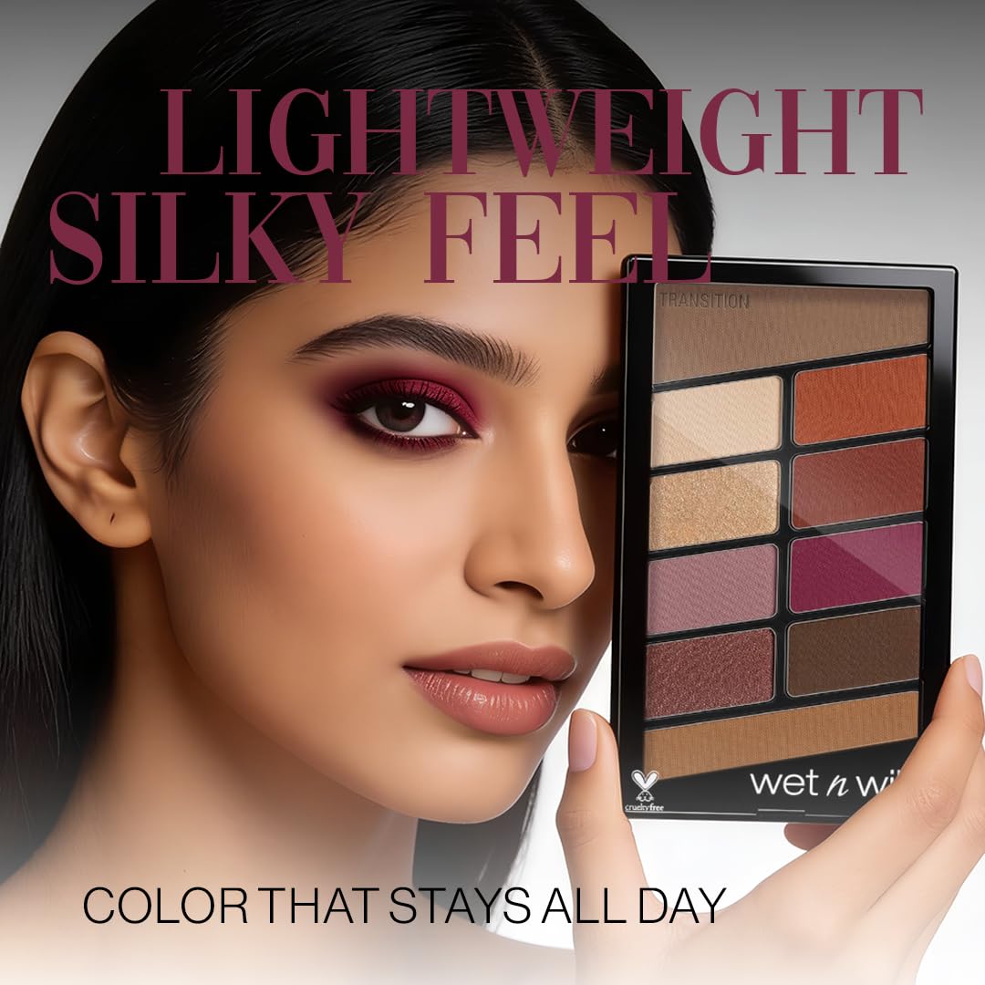 Wet n Wild Color Icon 10 Pan Palette-Petalette Rosé in the air Eyeshadow Palette with 10 Bright & Matte Eyeshadow Colors for the Day to Night, Long-lasting,Easy-to-blend Formula, Rosé in the Air-10g 4