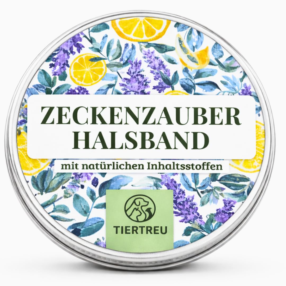 Tiertreu - 2er-Pack Zeckenhalsband für Hunde - 100% Ätherisches Öl - Wasserdicht & Verstellbar für Welpen & Hunde ab 7 Wochen - bis zu 16 Monate Schutz gegen Zecken Flöhe Mücken Läuse