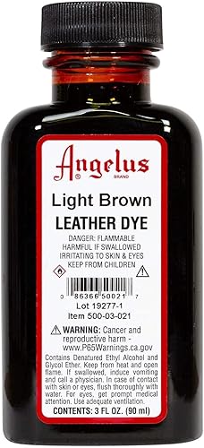 Angelus Tinte para cuero, 3 onzas, marrón claro, 3 onzas líquidas