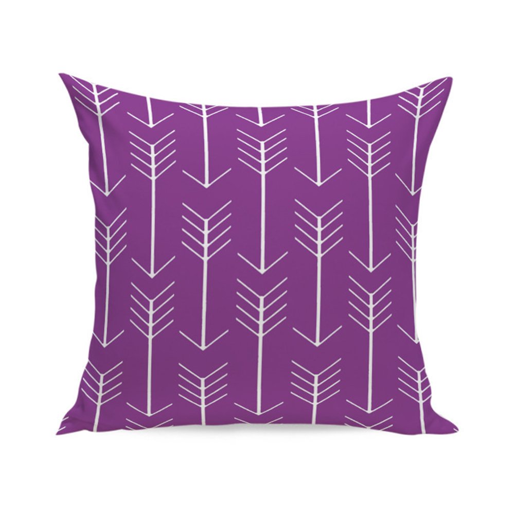 Huifengs, serie New Living, set di 4 federe, per cuscino d'arredo, da divano o da letto, motivo geometrico, colorato, 45,7 x 45,7 cm Purple-4