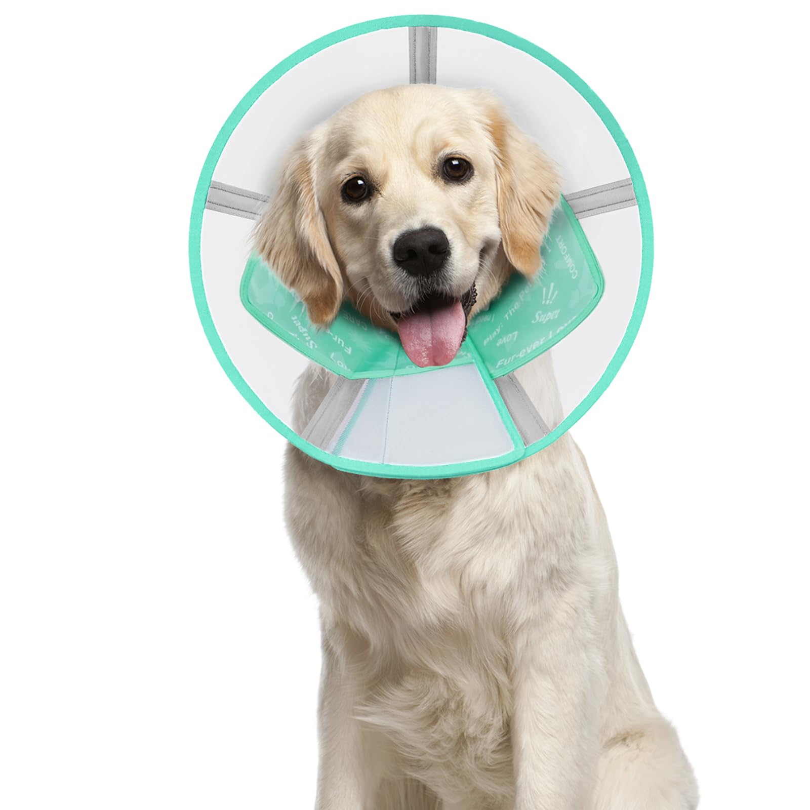 Supet Large Dog Cone Collar, Elizabeth Collar with Soft Fabric, Cone for Dogs After Surgery to Stop Licking, Dog Head Cone (L)