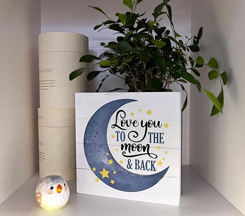 Miniatura 4 de Letreros de madera inspiradores, decoración de guardería, caja de madera, decoración de escritorio, decoración de mesa, letrero de luna de estrella,