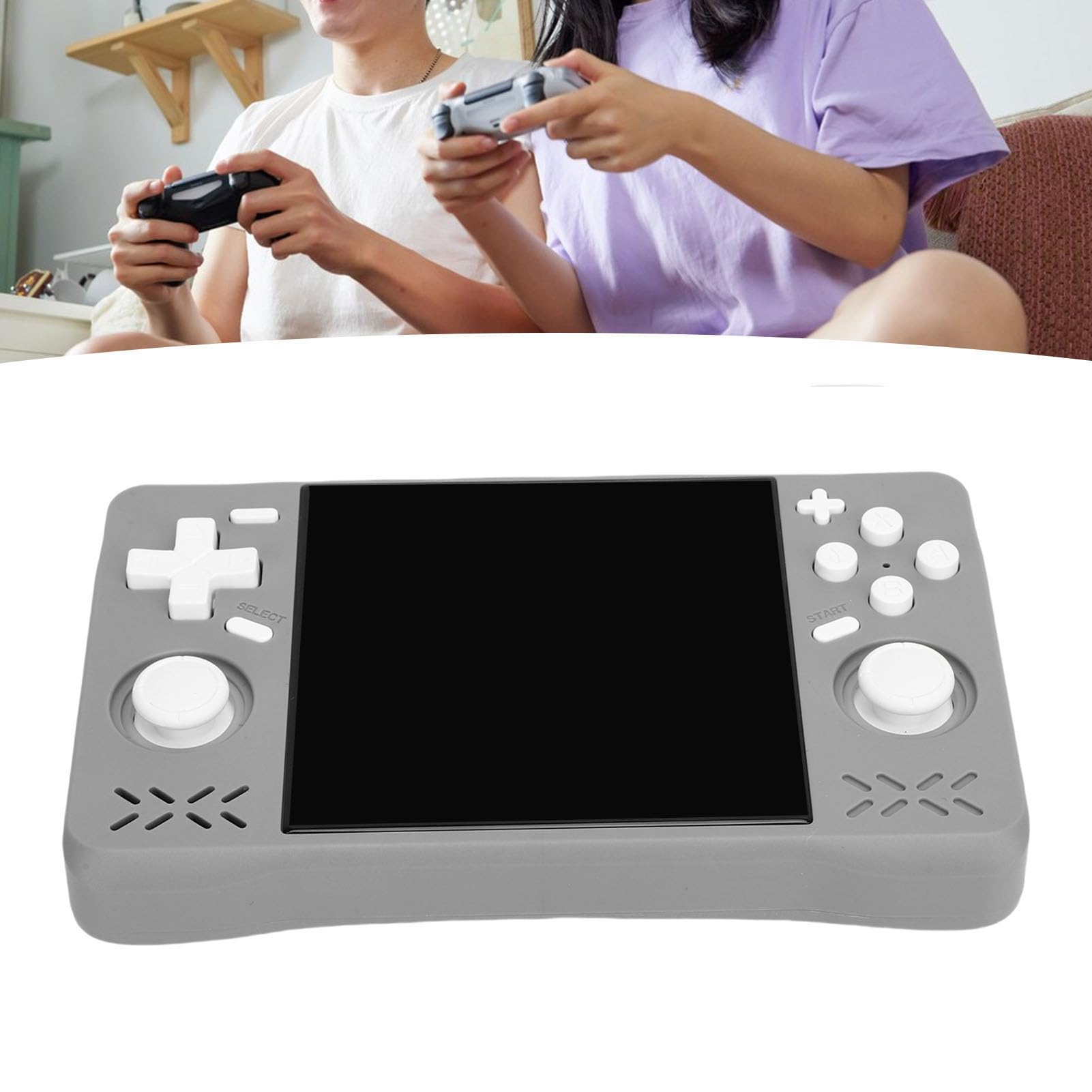 Vikye XF40H Handheld Game Console, 4in Retro Games -Konsole, Wiederaufladbare Klassische 4000 -mAh -Doppel -Joysticks -Handheld -Gaming -Konsole (Grey #13)
