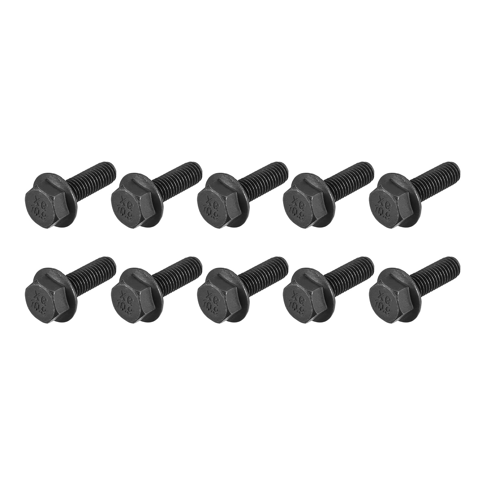 METALLIXITY Flanged Hex Head Bolts (M8x25mm) 20pcs, Hexagon Serrated Flange Bolt Fully Thread Screw - for House Construction Hardware Fasteners