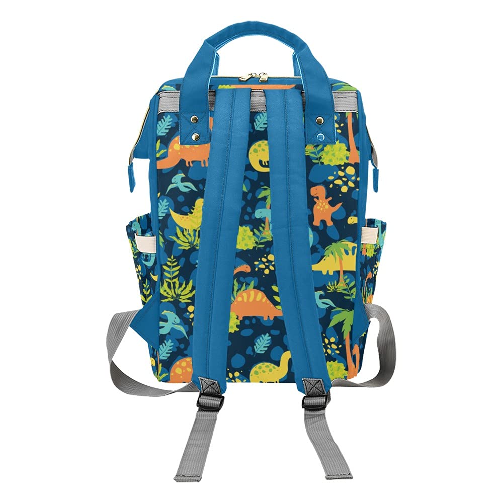 Yeshop Personalized Diaper Backpack Colorful Dinosaur Tree Multi Function Diaper Bag Travel Daypack Nursing Nappy Bag