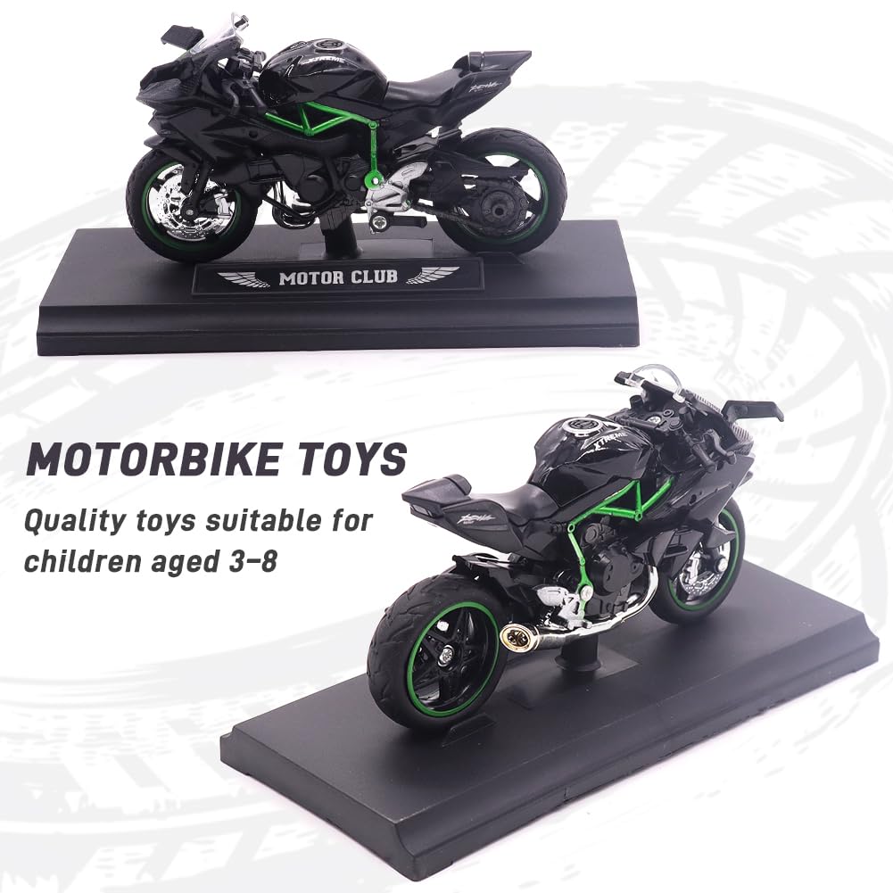 FCXVXCL Motorbike Toys,Alloy Motorcycle Model Retro Motorcycles Toy Collection Hobby Gift Racing Model Decoration - Black - Image 4