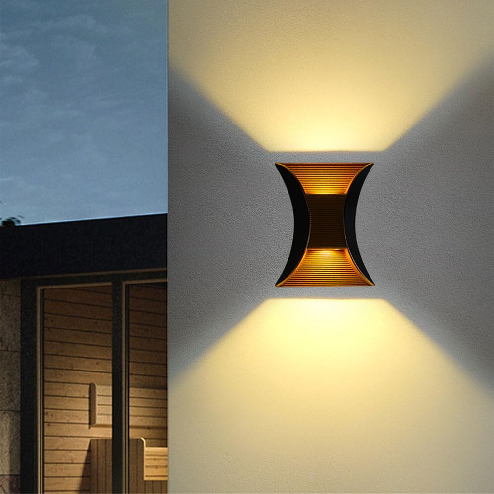 Appliques LED extérieures noires 20W pour éclairage mural
