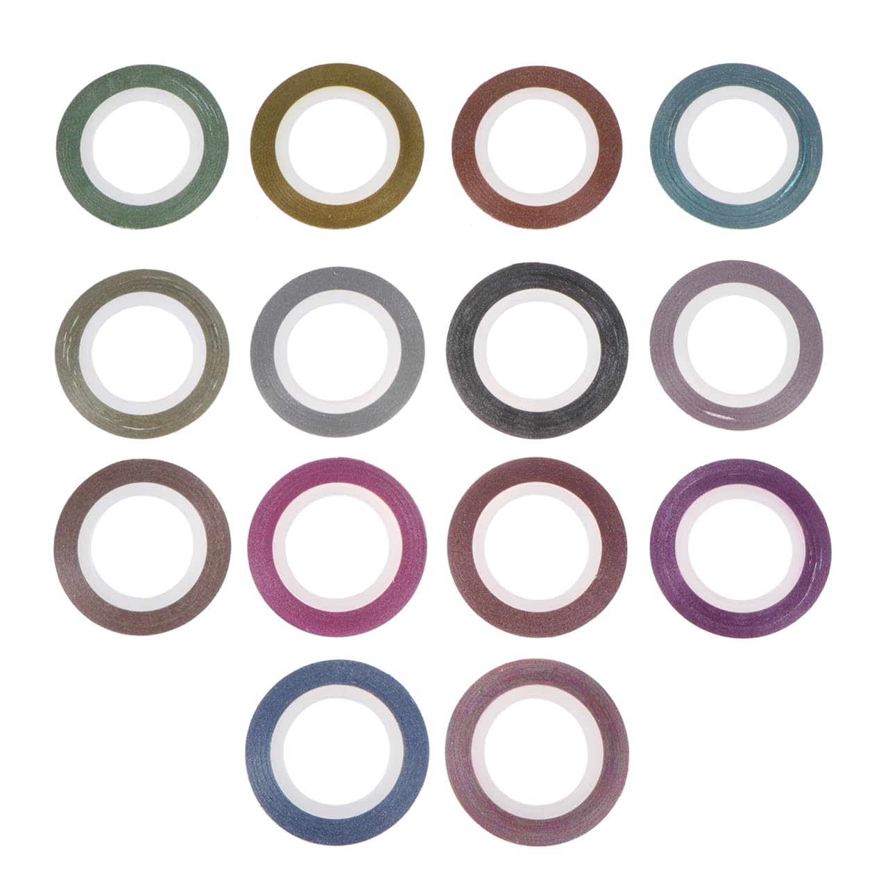 FRCOLOR Lot de 14 rouleaux d'autocollants brillants pour - Pour manucure - Couleurs à faire soi-même - Pour des designs créatifs et une décoration d'