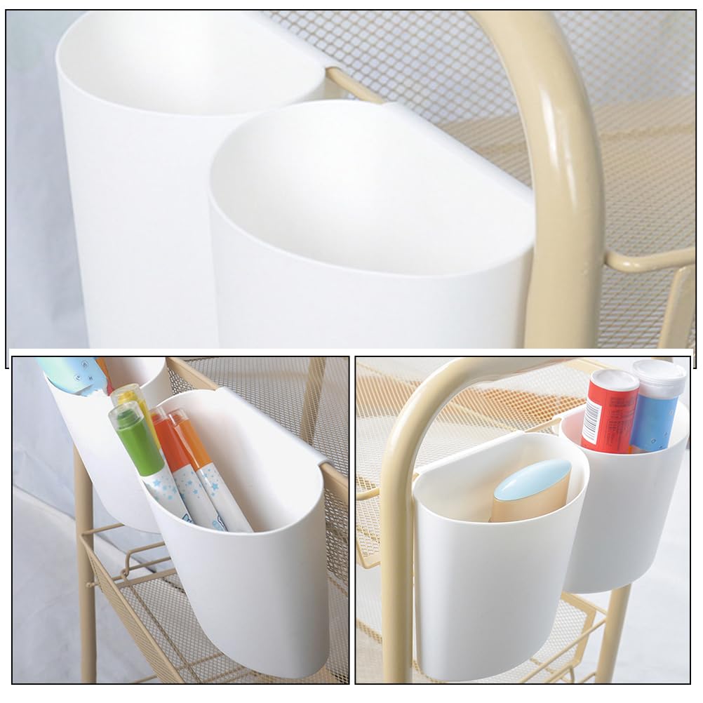 Healvian Hängender Aufbewahrungskorb 3Er Set Aufbewahrungsbecher Für Rollwagen Hängebecher Für Servierwagen Kunststoff 12.00 X 11.70 X 7.00 Cm Für Küche Haushalt Und Badezimmer