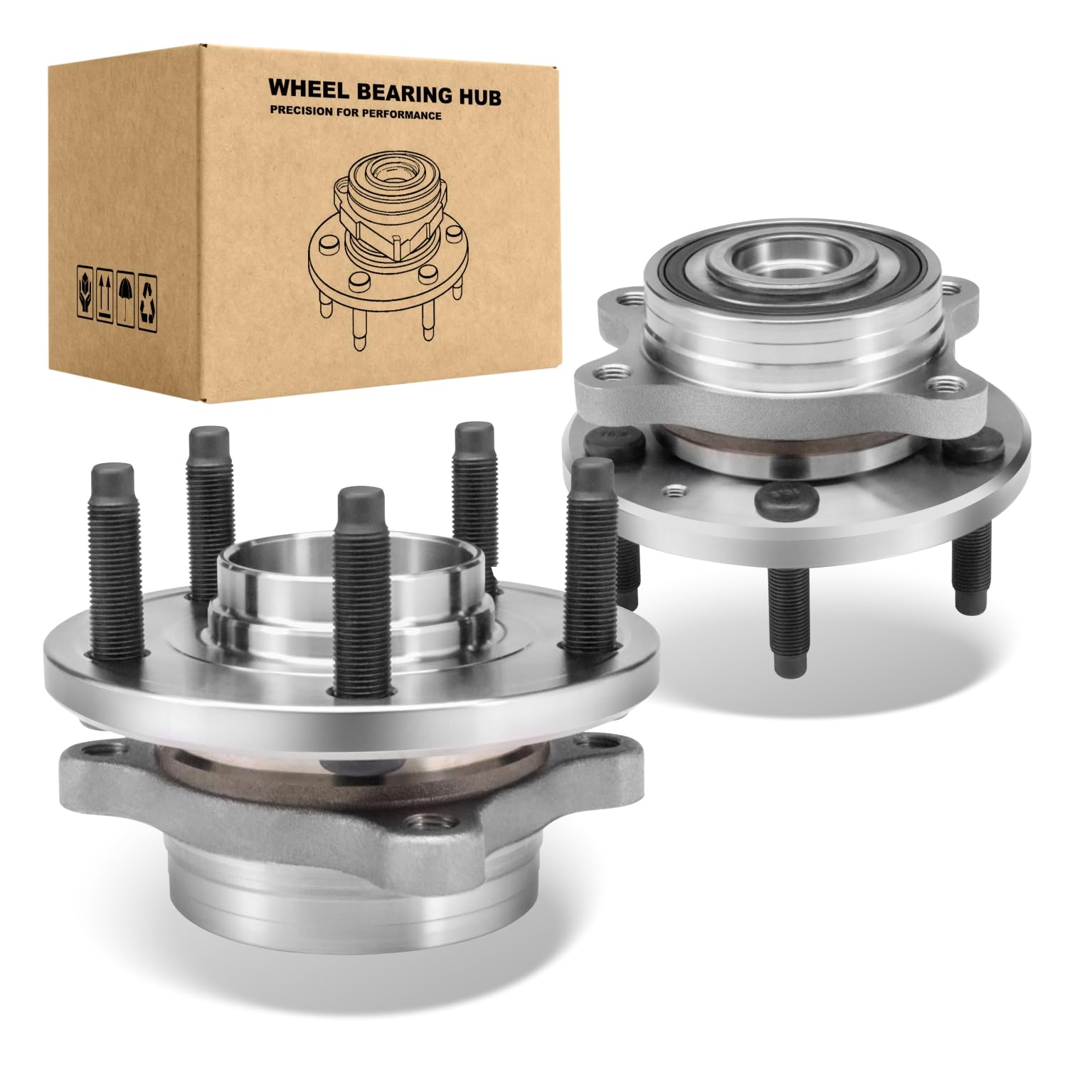 Vextone 513275 2pcs Front Wheel Bearing Hub Assembly Fit for 11-14 Ford Edge, 09-18 Flex,13-18 Interceptor Sedan, 14-18 Police Sedan, 10-18 Taurus, 09-16 Lincoln MKS, 10-19 MKT, 11-15 MKX 5 Lug