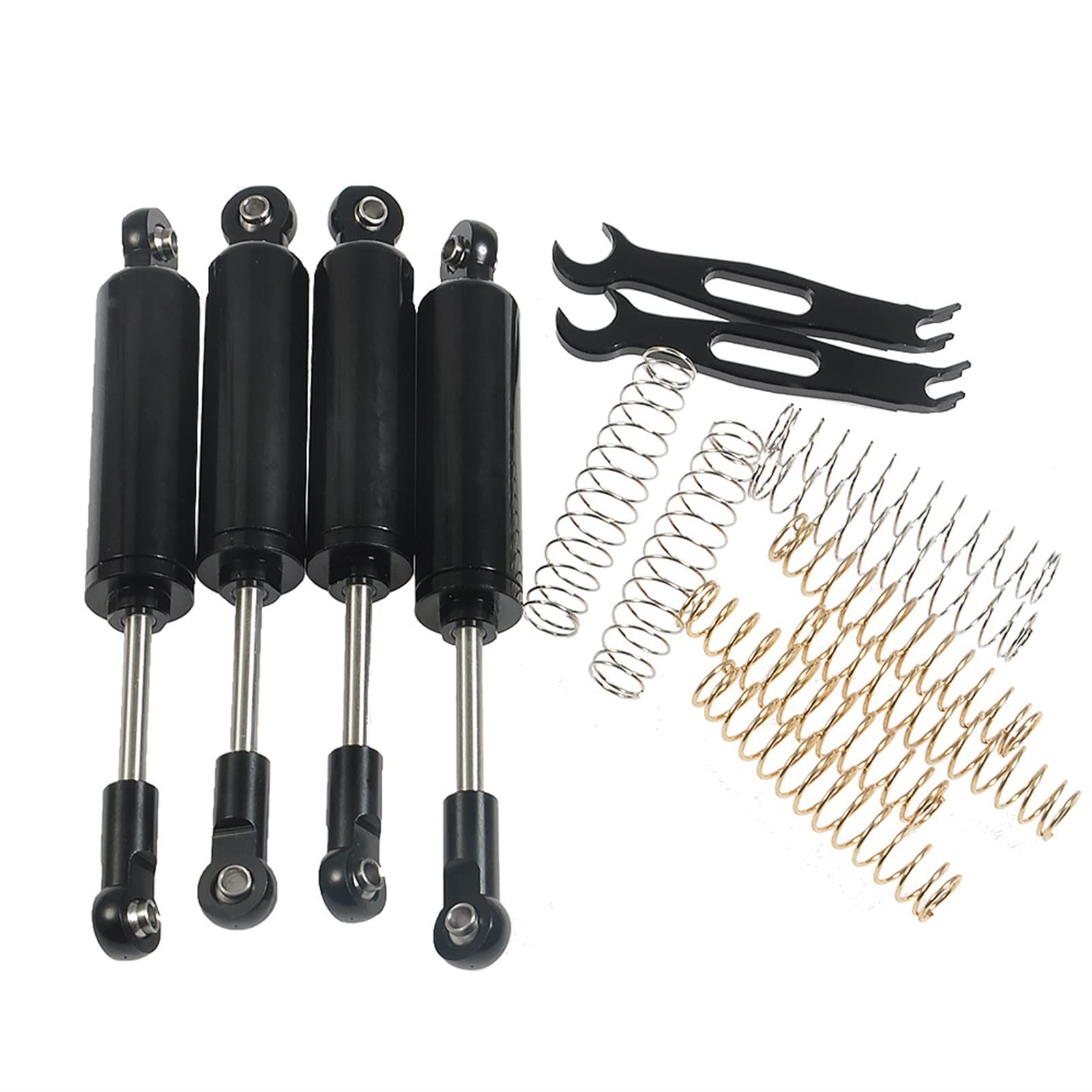4 szt. 100mm wbudowany amortyzator sprężynowy 1/10 osiowy SCX10 D90 TRX4 D110 zdalnie sterowany samochód ciężarowy gąsienicowy Zdalny amortyzator samochodowy(Schwarz)