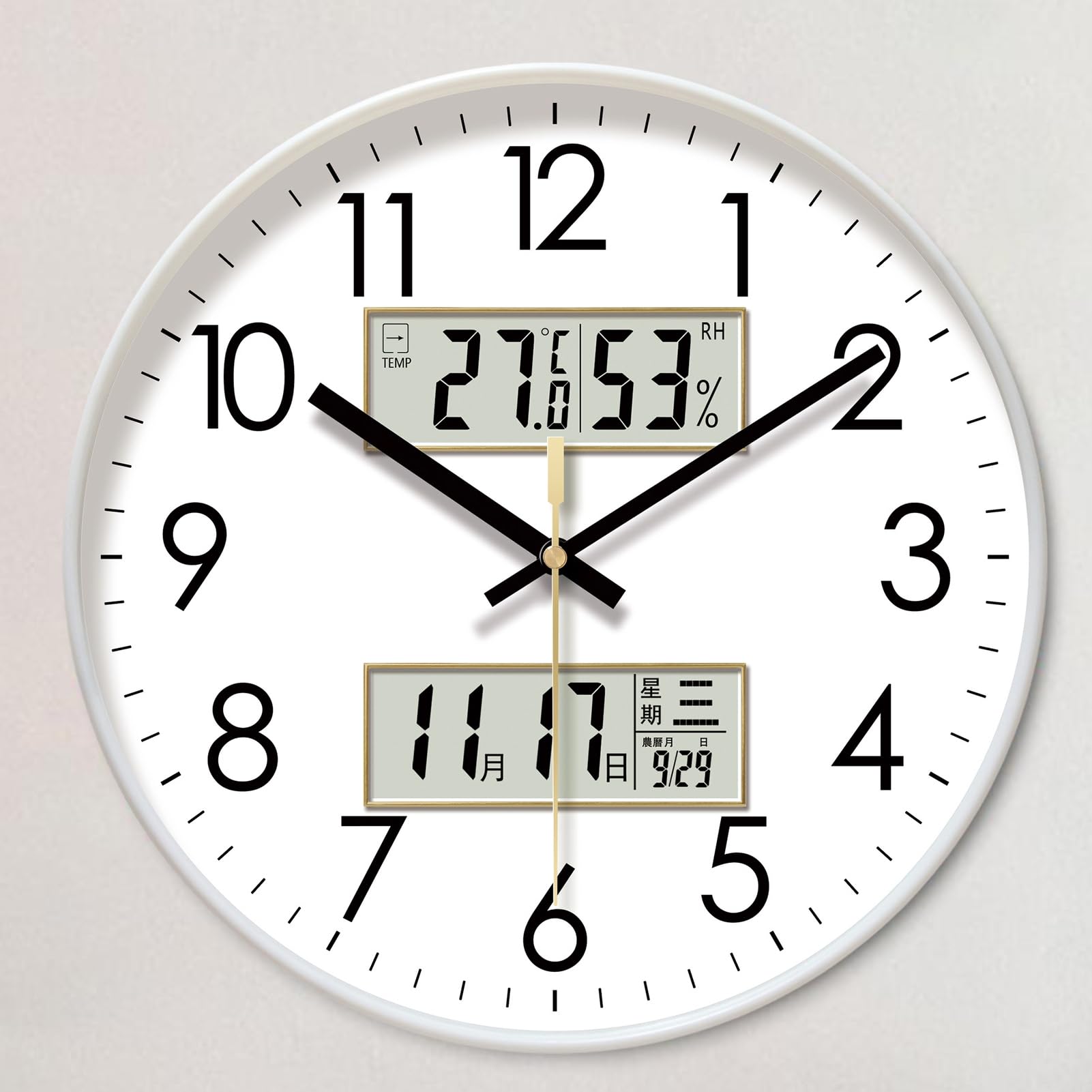 Orologio da parete silenzioso – Display fluorescente al buio