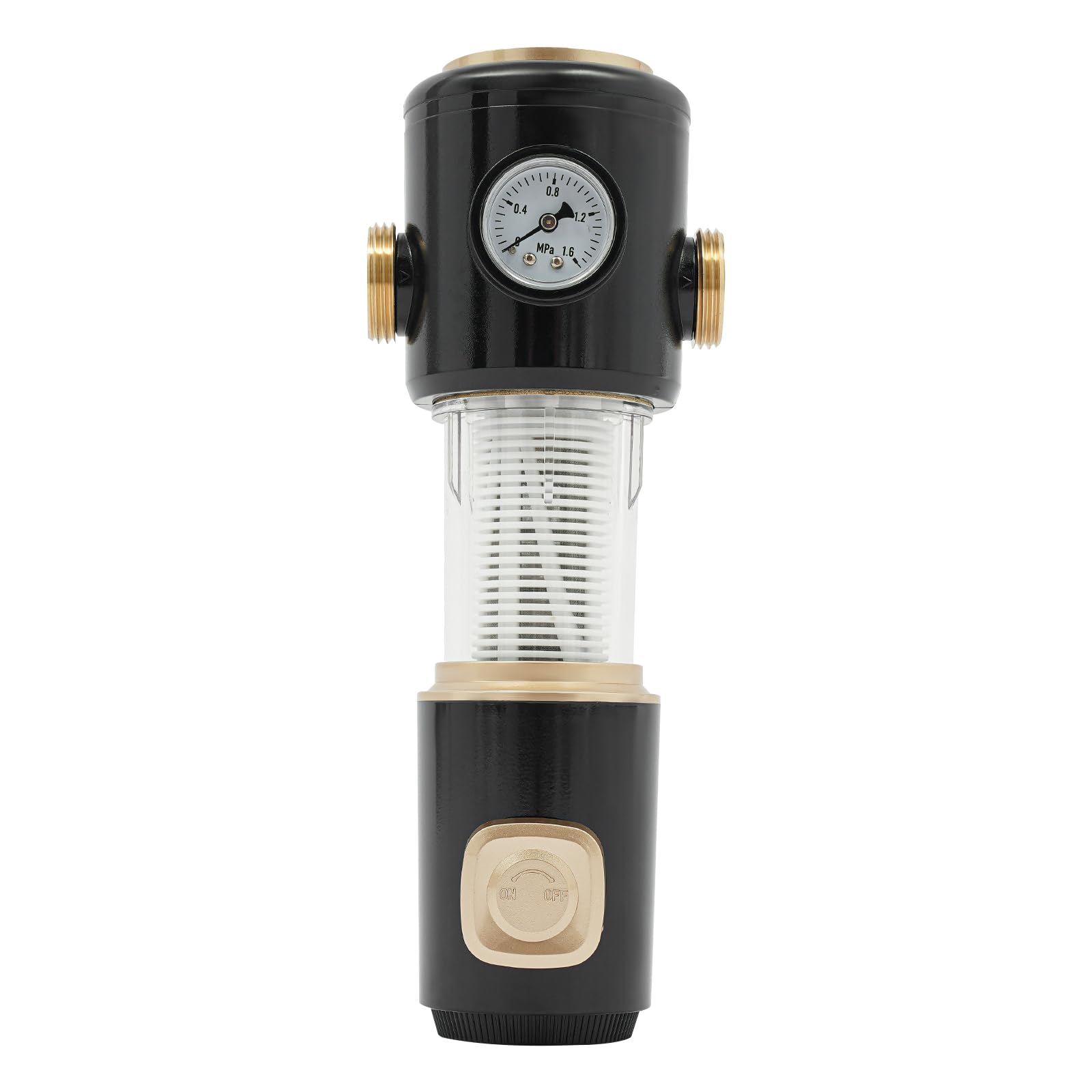 Filtro de retrolavado de 1 pulgadas, filtro de agua doméstica con indicador de presión de agua, filtro de acero inoxidable, giratorio 360°, presión de 2,45 MPa, para toda la casa, agua potable