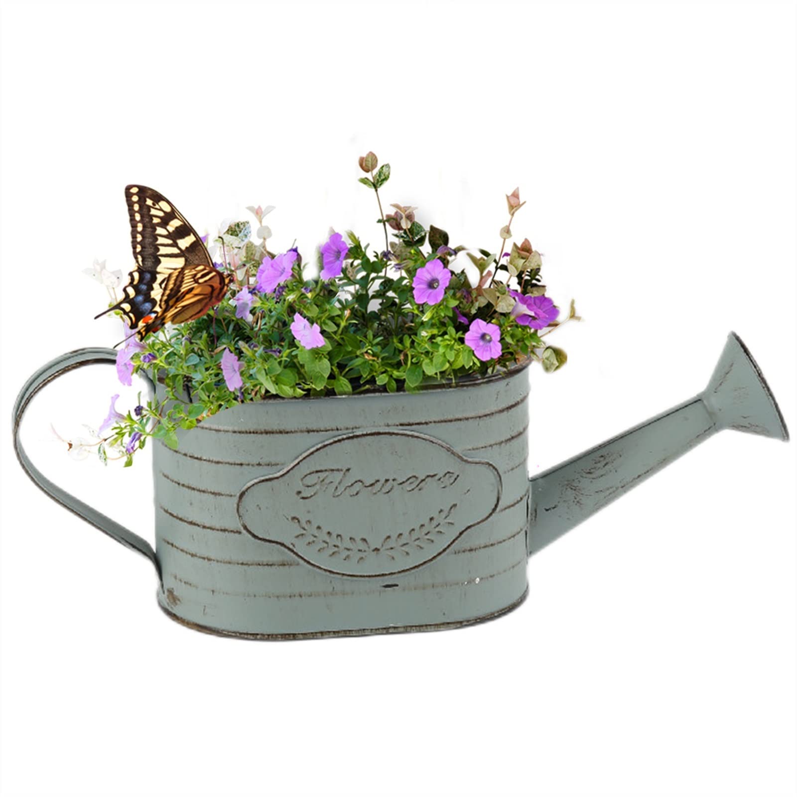 Vasi di fiori Secchio for fiori vintage Vaso in metallo rustico Metallo zincato Secchio for latte francese Secchio for latte Decorazione for vaso in fattoria Vaso decorativo (Color : A