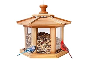 Solution4Patio Hexagon Cedar Bird Feeder