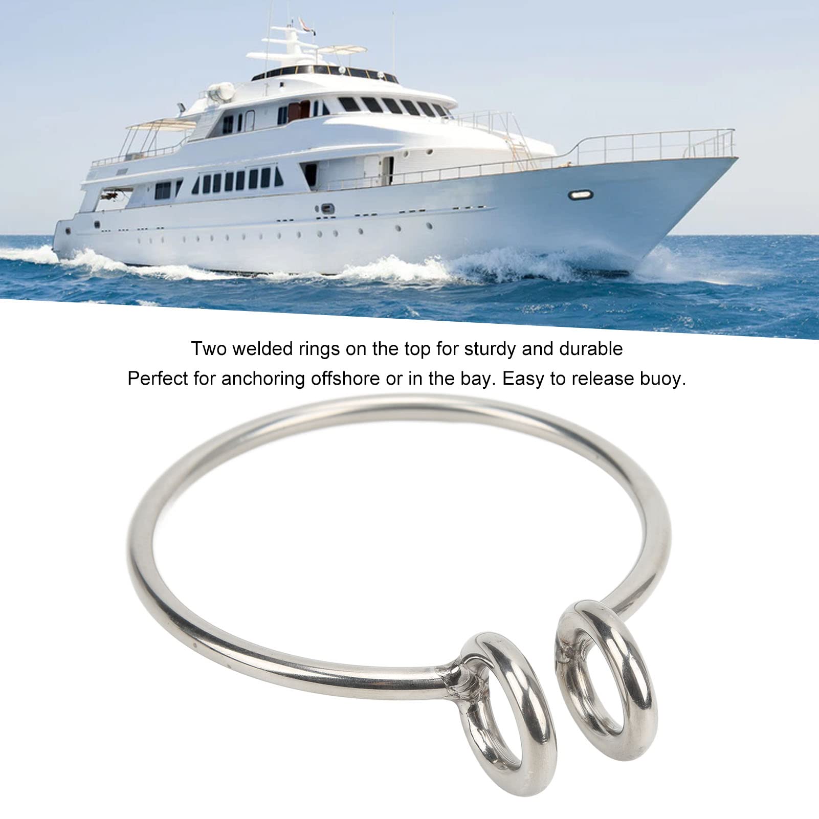 Anillo de recuperación de ancla, Anillo de Recuperación de Ancla Marina de 8mm, Anillo de recuperación de bola de ancla soldada pulido de acero inoxidable para pesca en yate