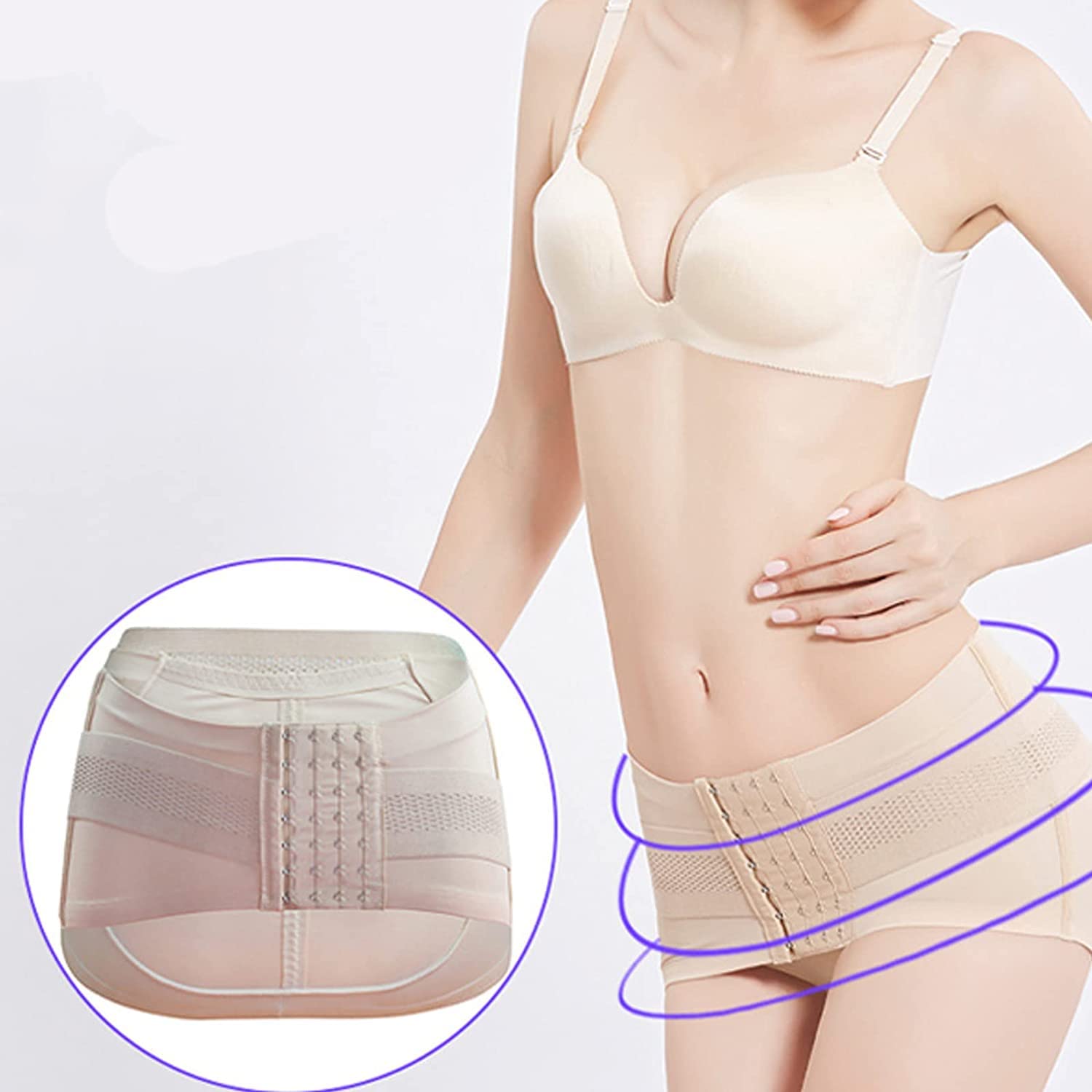 Cinturón de soporte pélvico posparto de encaje a la moda para mujer Banda de recuperación posparto Faja delgada para el vientre Estabiliza las caderas de la pelvis para aliviar el dolor y la inflamaci