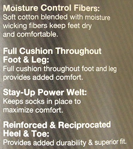 Dickies Men's Split Rib Moisture Control Crew Socks, 4 Pair2