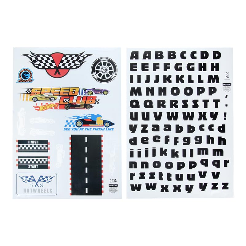 Hot Wheels Personalised Kids' Room Wall Decals, Officially Licensed Playroom Decorations, Includes Speedway Roads, Cars - Image 2