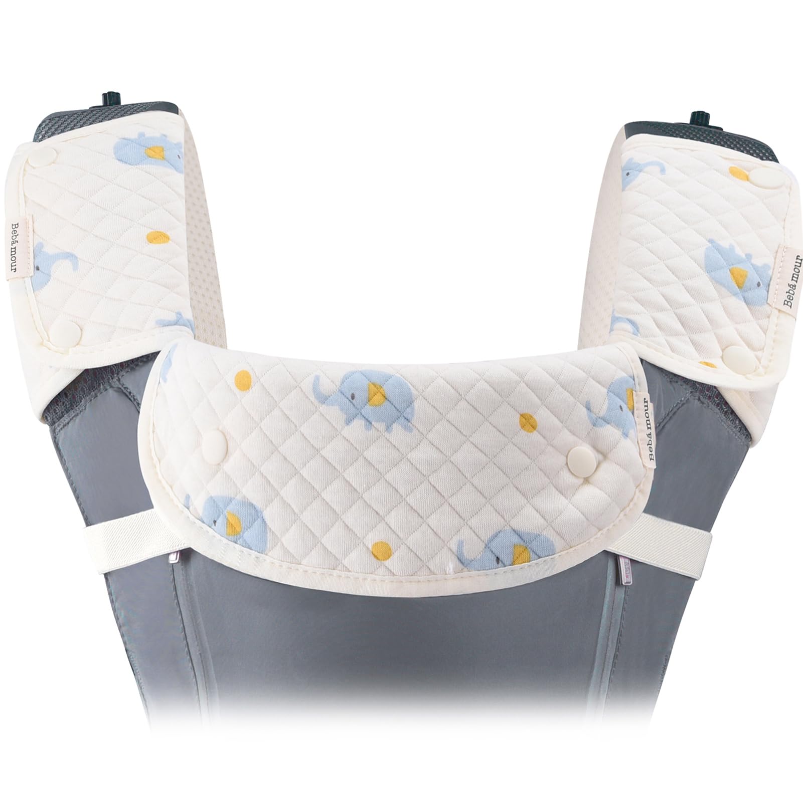 Bebamour Almohadillas de dentición para portabebés, baberos de baba 100% algodón para portabebés para recién nacidos y niños pequeños
