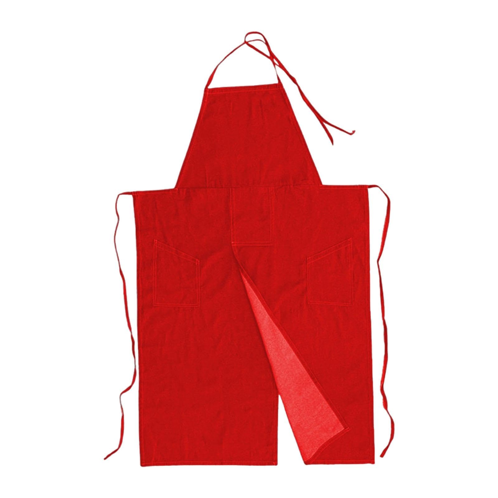 Tablier de poterie à jambes fendues rouge pour céramique