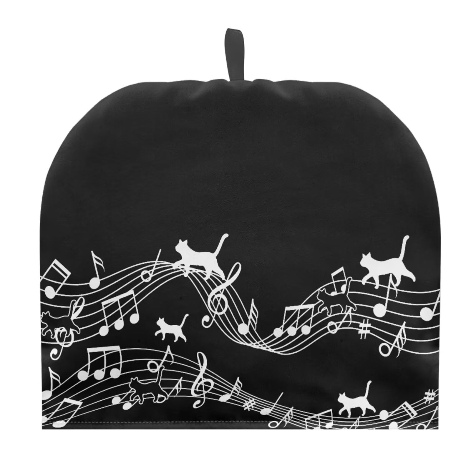 Drnuikhe Black Cat Note Tea Cozy Tea Kettle Tea Cosy, Tea Cup Cozy Teapot Covers Warmer Tea Pot Dust Cover for Home Kitchen Restaurant Garden Tea House Electric Kettle Teapot Cozy