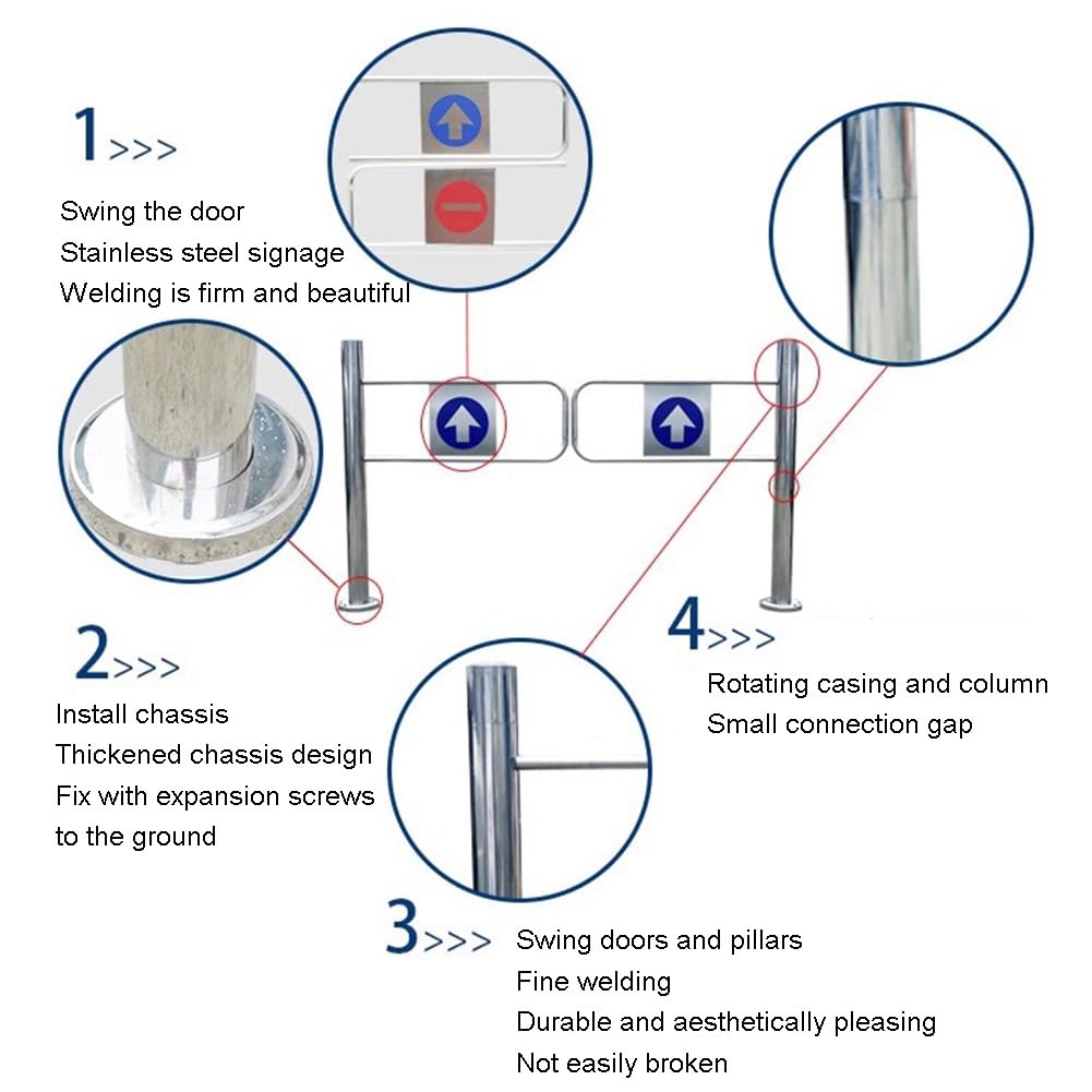 Puerta batiente automática para almacenes, puerta de seguridad bidireccional, 190 x 100 cm, freno oscilante para tiendas de bar, solución de entrada segura para zonas de alto tráfico