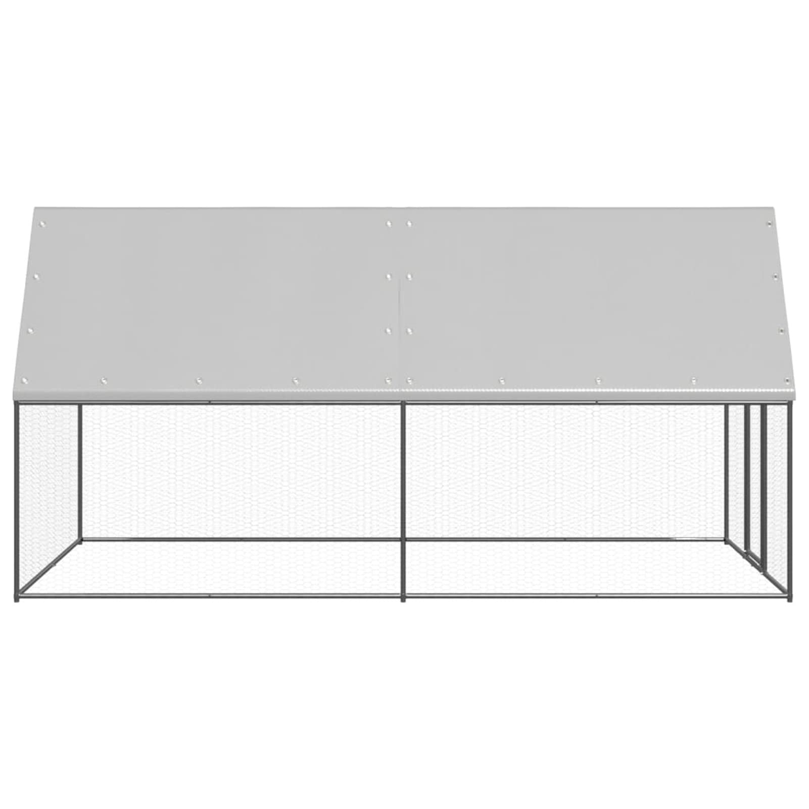 Jaula para pollos de exterior, 2 x 4 x 2 m, de acero galvanizado, jaula para animales, jaula para aves de corral, gallineros, conejos, muebles para interior/exterior