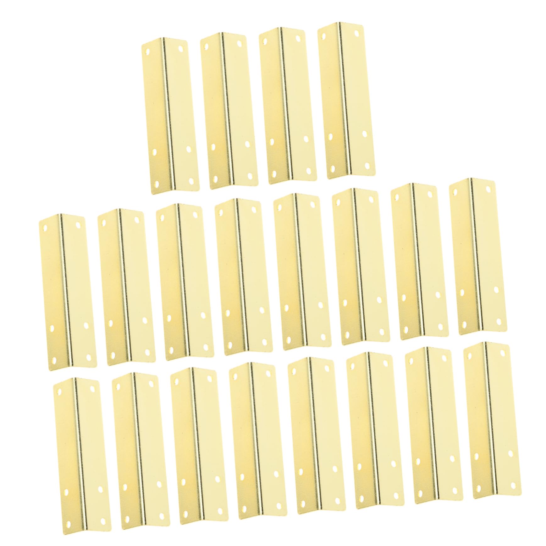 LALAFINA 20pcs Metal Corner Guards Shelf Corner Protectors for Wood Boxes Jewelry Boxes Simple Design Easy Install