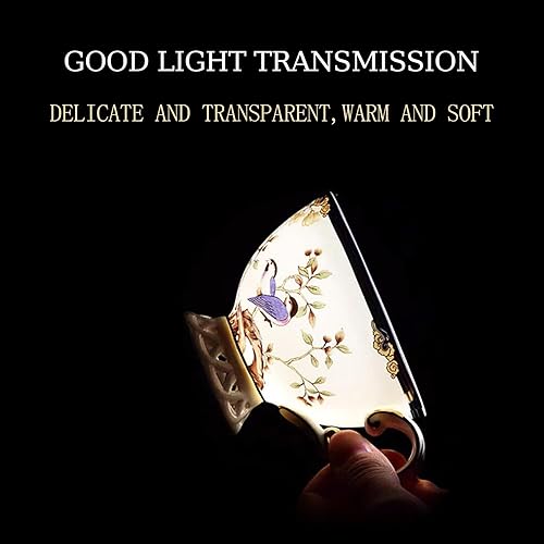 Miniatura 6 de ACMLIFE Juego de taza de té y platillo de porcelana de hueso  Juego de taza de café y platillo de té de porcelana de hueso para 1 taza de té de