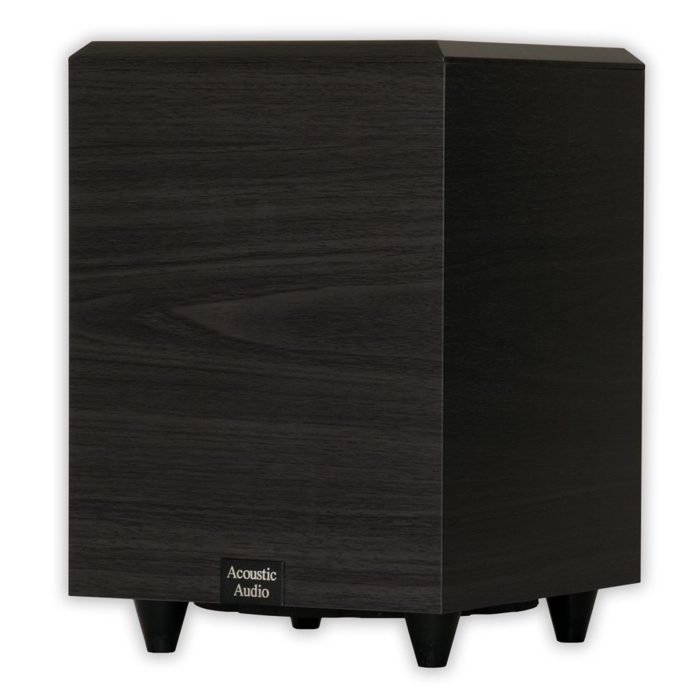 Acoustic Audio RWSUB-8 300 Watt 8-Inch Down Firing Powered Subwoofer (Black)