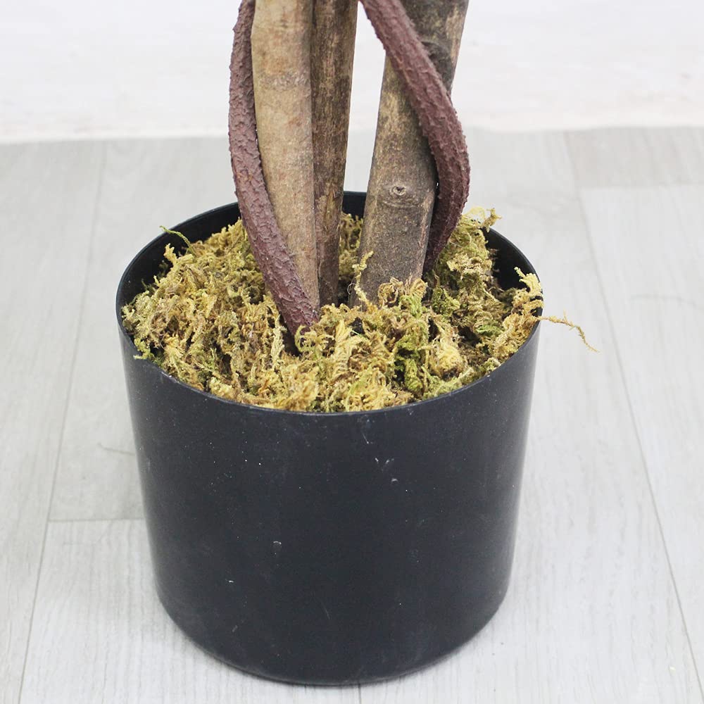 Decovego Acero Pianta Albero Artificiale Plastica 130cm con Legno Naturale