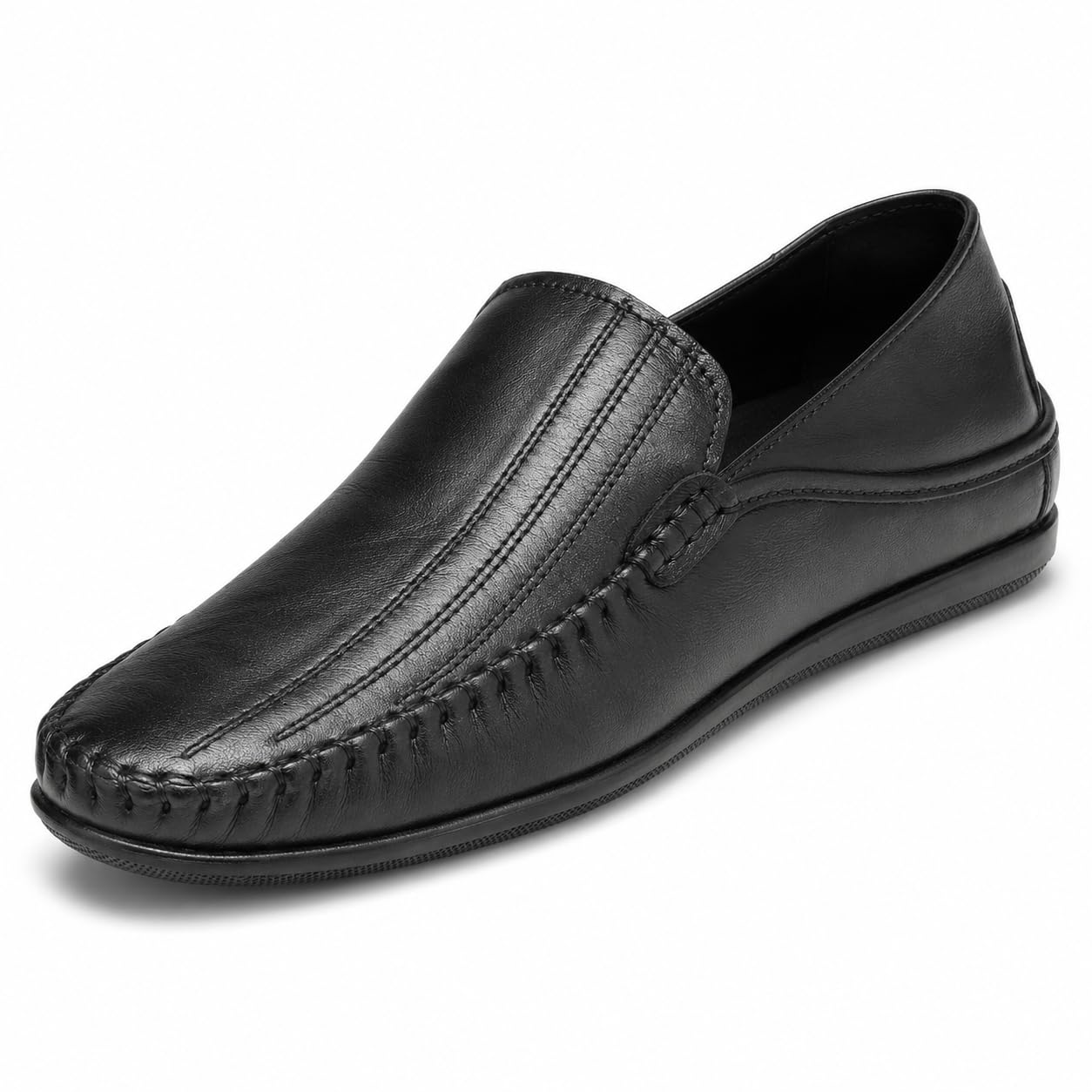 Men’s Loafer Shoes | Genuine Leather Slip-On Footwear | Soft & Comfortable Casual Shoes | Lightweight | Stylish Walking Loafers 4091 Black-image-18
