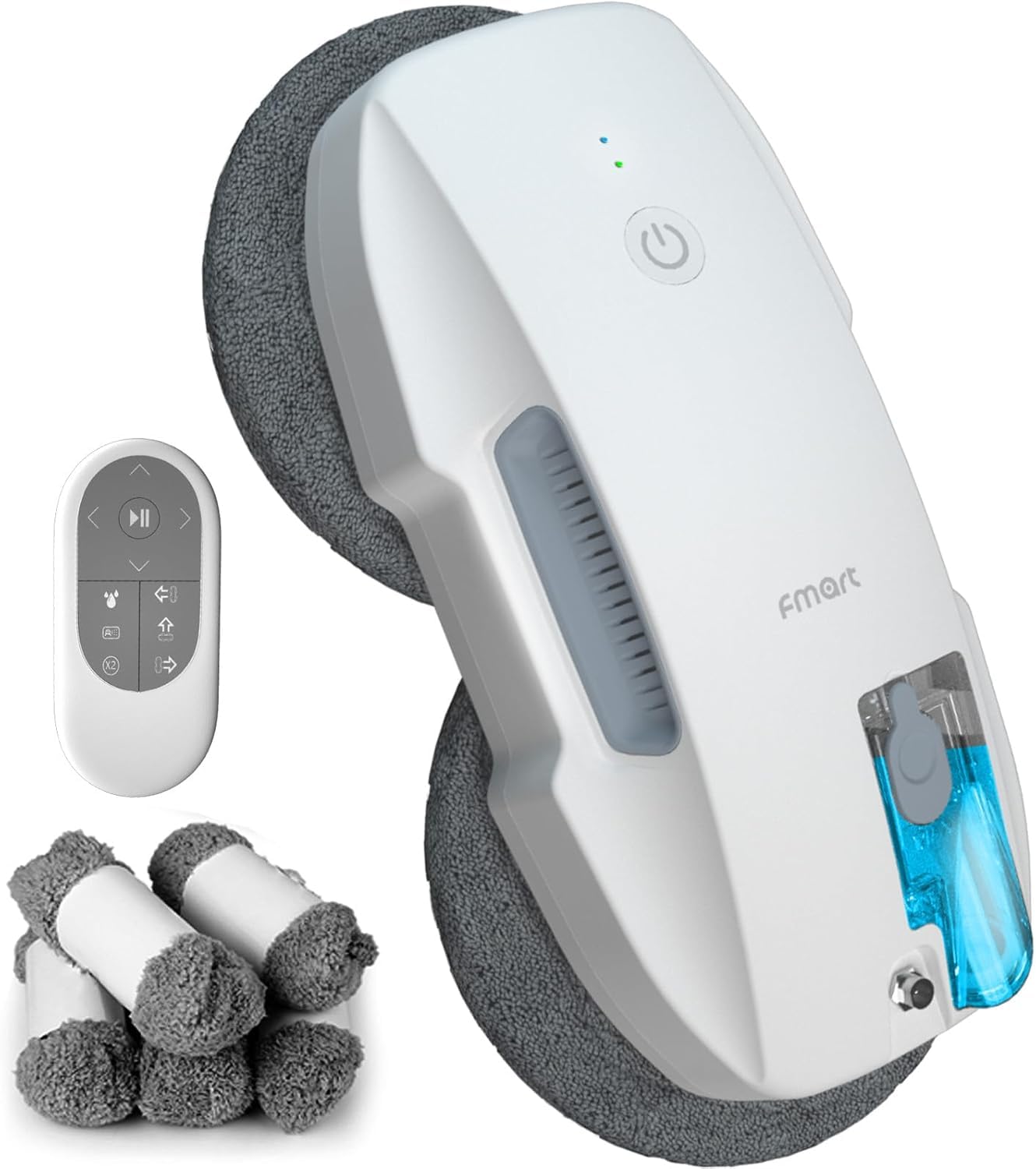 FMART T9Pro Window Cleaning Robot, Ultrasonic Atomization Intelligent Water Spray, 3800PA Suction Power, AI Intelligent Path Planning, Edge Detection Technology, Remote Control Robot Window Cleaner