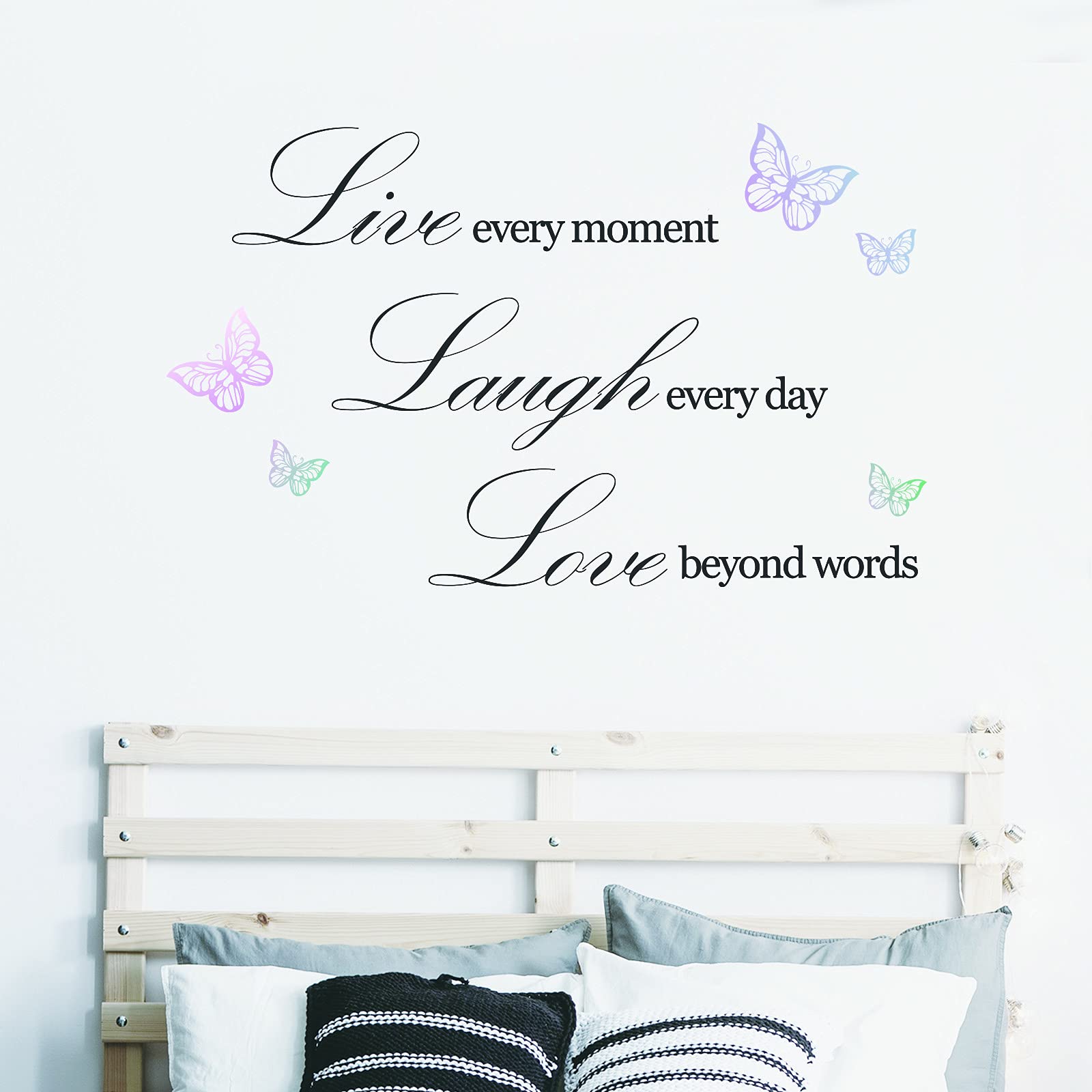 onetoze Live Laugh Love Wall Sticker Quotes Wall Decal Motivational Wall Stickers for for Bedroom Living Room Home Art murals Decorations
