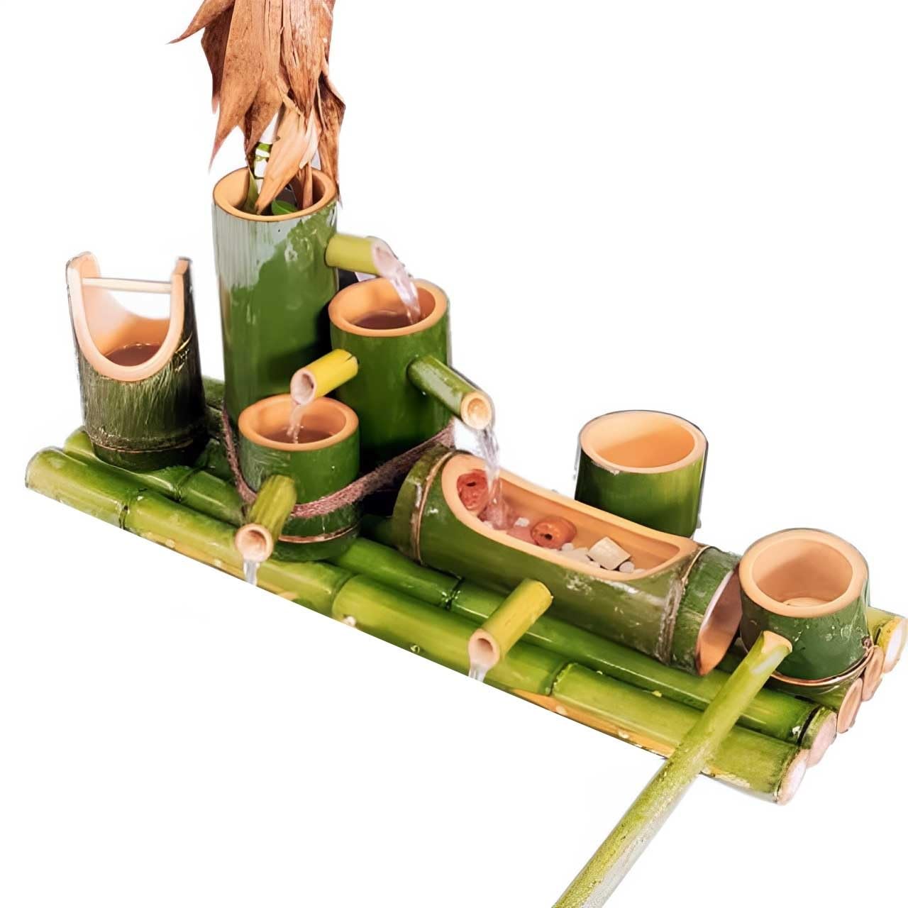 asdchZen Garden Fountain Bamboo,Japanese Zen Garden Pond Water Feature Decoration, Feng Shui Zen Water Fountain,Home Decor For Indoor Outdoor Backyard Lawn,55cm