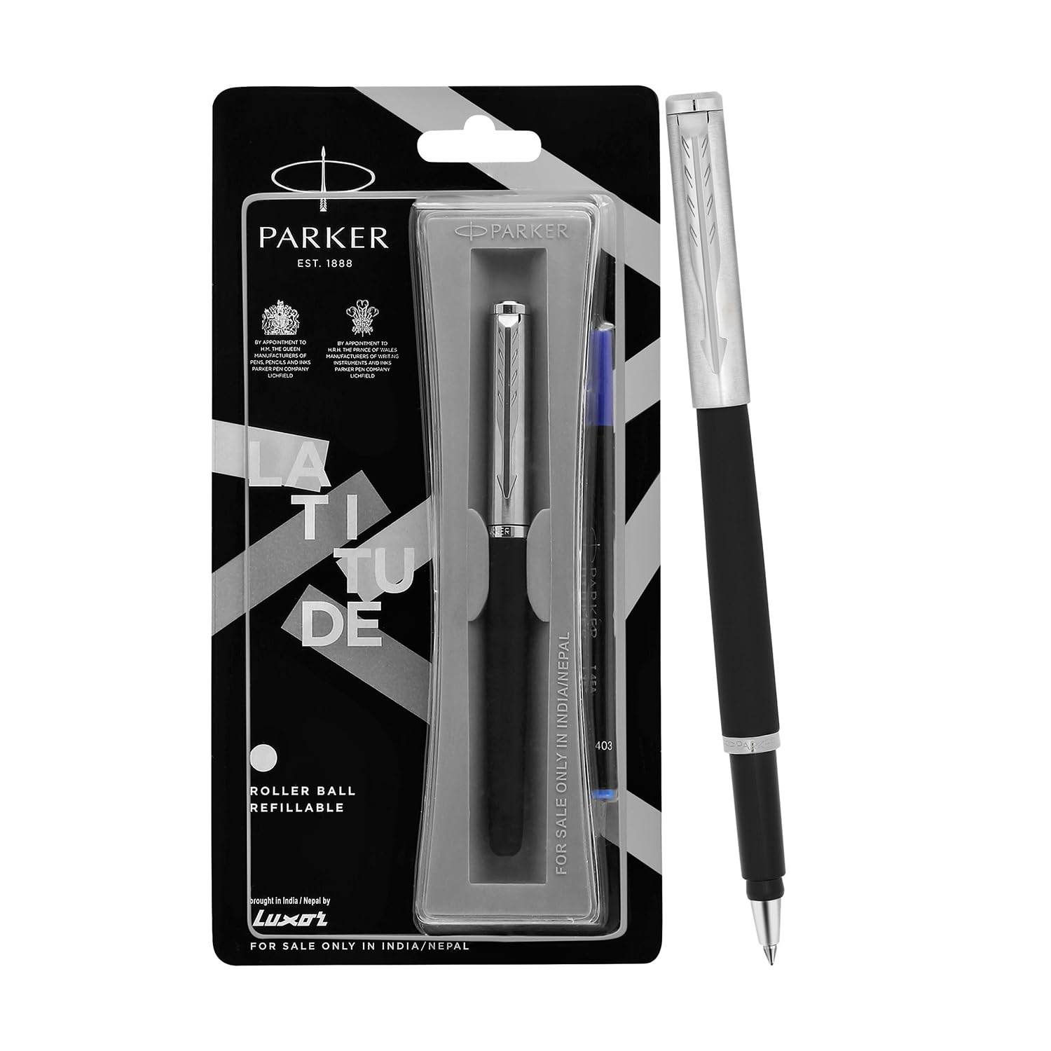 筆記具 Parker Itala Parker Latitude Matte Metallix Chrome Trim Roller Ball Pen