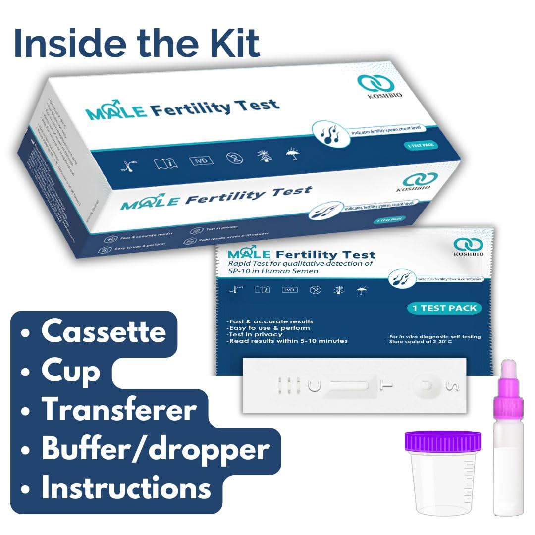 Koshbio Male Fertility Test Kit for discreet hometest/selftest (Indicate Normal or Low Sperm Count) - Pack of 1 Test 3