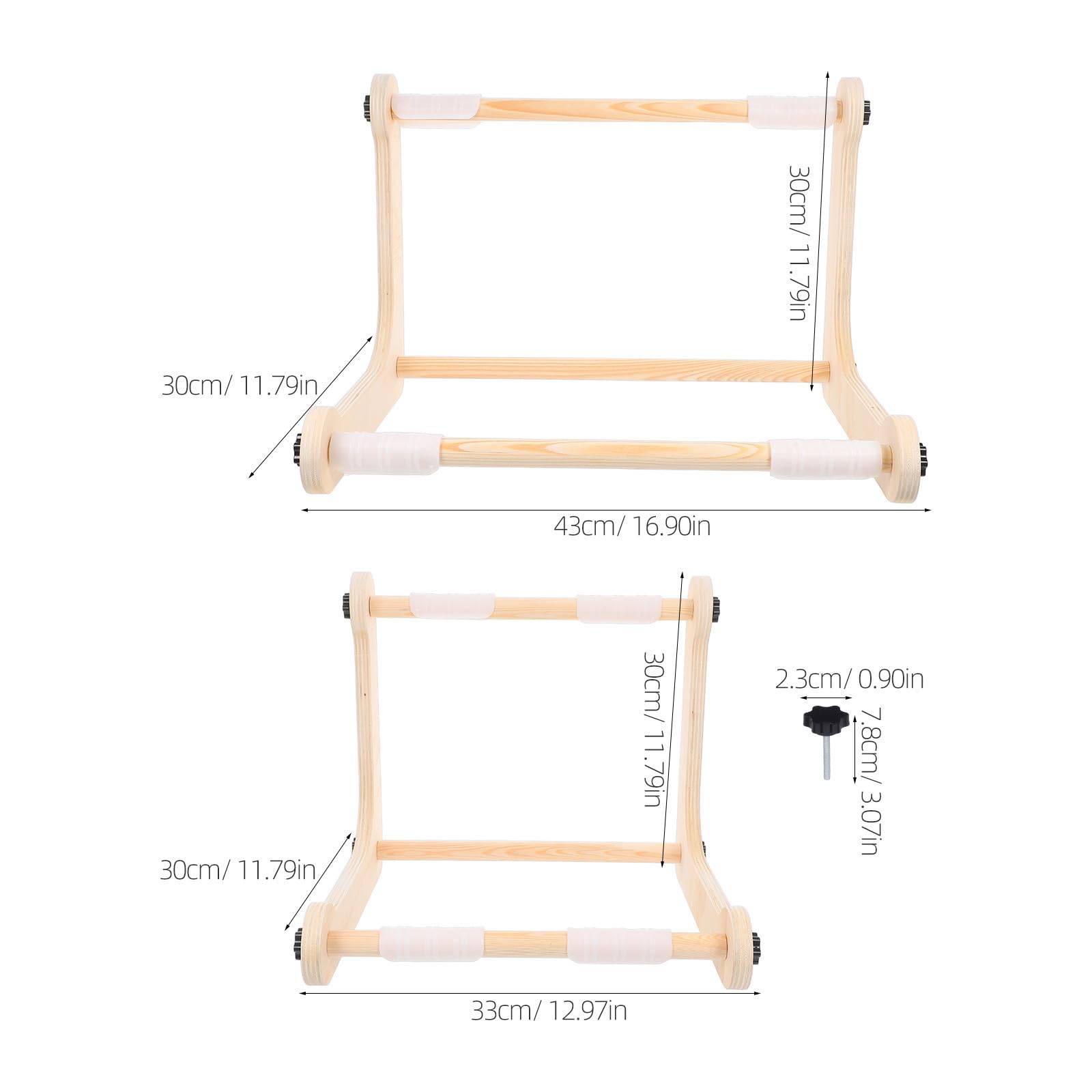 MAGICLULU Supporto per Ricamo Punto Croce Regolabile in Legno Telaio da Ricamo da Tavolo Khaki Compatto Stabile Assemblabile in 2 Misure e Cucito Fai