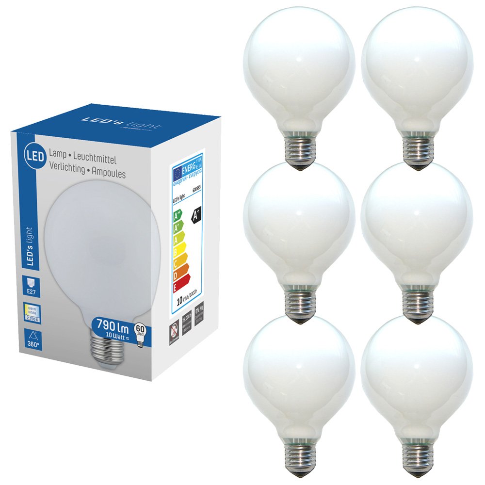LED 360° Globe Glühbirne G95 10W = 60W E27 matt opal 790lm Glühlampe Sparlampe warmweiß 2700K (6)
