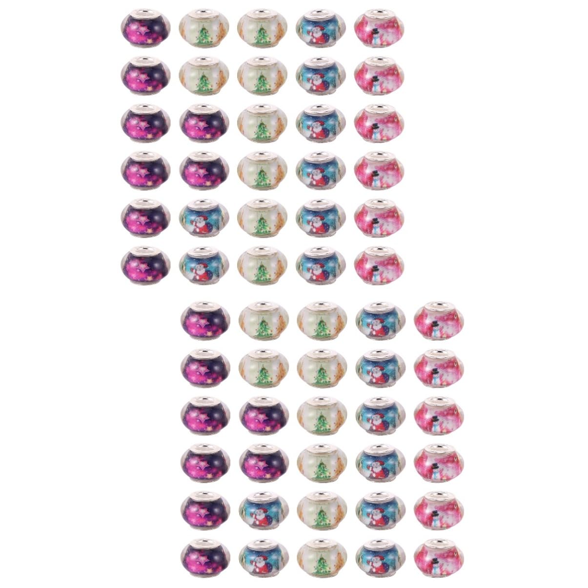 Uonlytech 2 Series Abalorios Con Agujero Para Decoración De Joyería Diy De Resina Con Floral Para Pulseras Collares Y Accesorios 100 Piezas*2