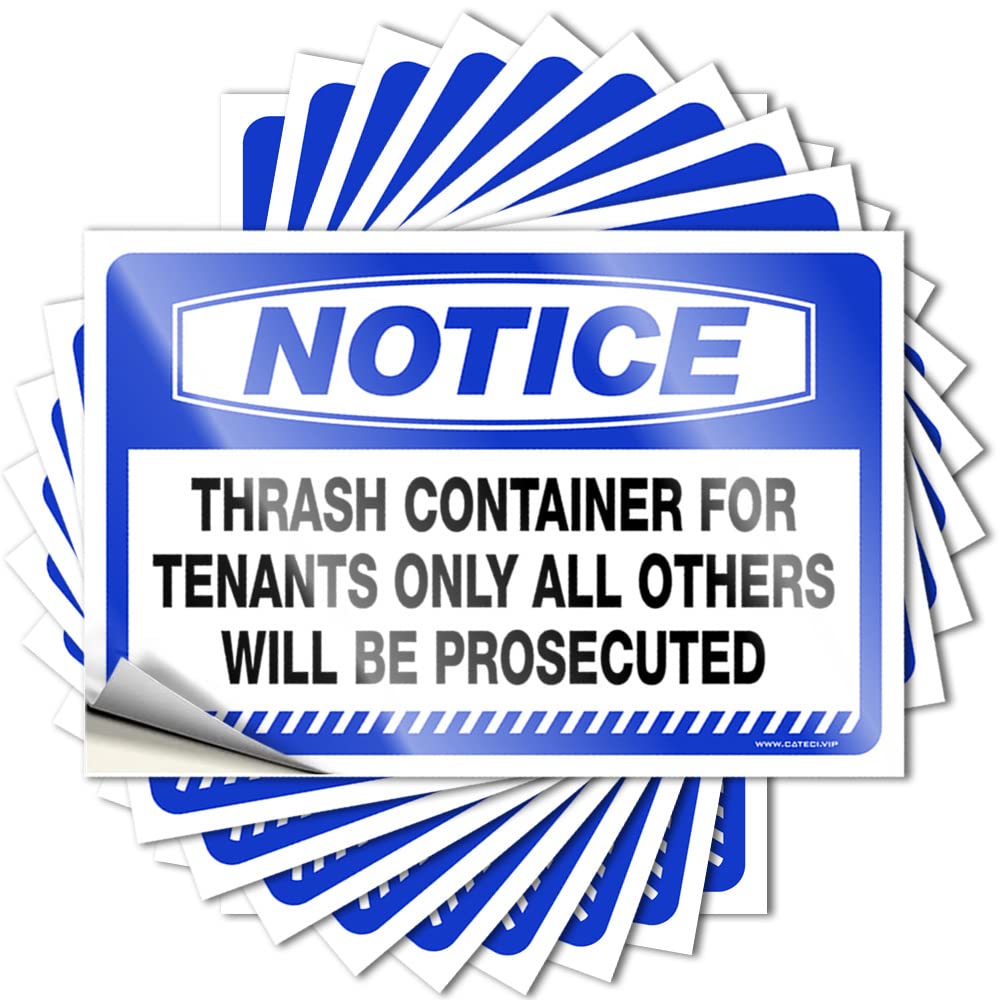 Bumper Sticker Notice Trash Container Tenants Others Prosecuted Stickers 10 Pcs Girl Stickers Stickers for Cars(8X12CM)
