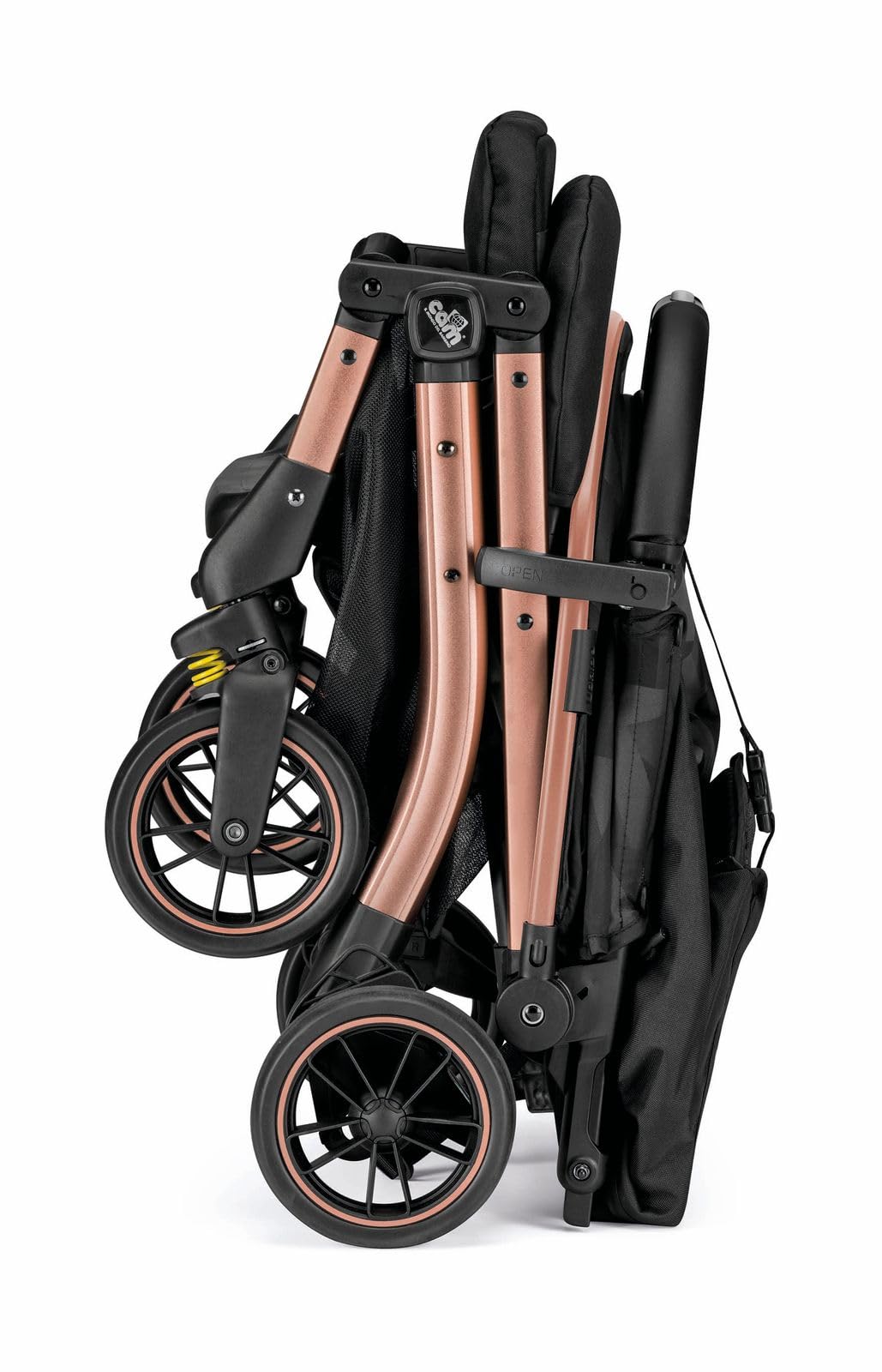 CAM Il Mondo del Bambino - art.832/T194 - Passeggino ultraleggero ed ultracompatto Compass 2.0 - ideale da 0 a 4 anni - chiuso si trasporta come un trolley - JACQUARD NERO