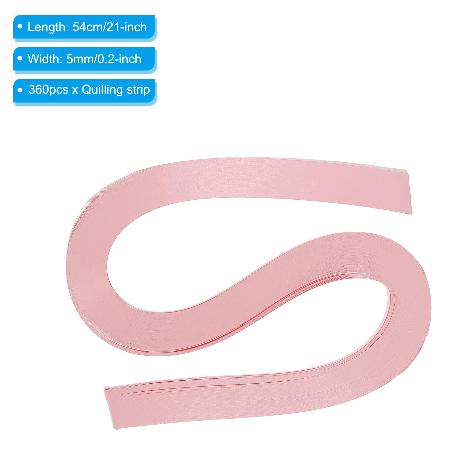 PATIKIL 360pcs Quilling Strips Paper 5mm(3/16") 54cm Origami Paper Quilling Strip for Art DIY Hand Craft Christmas Light Pink - Image 2