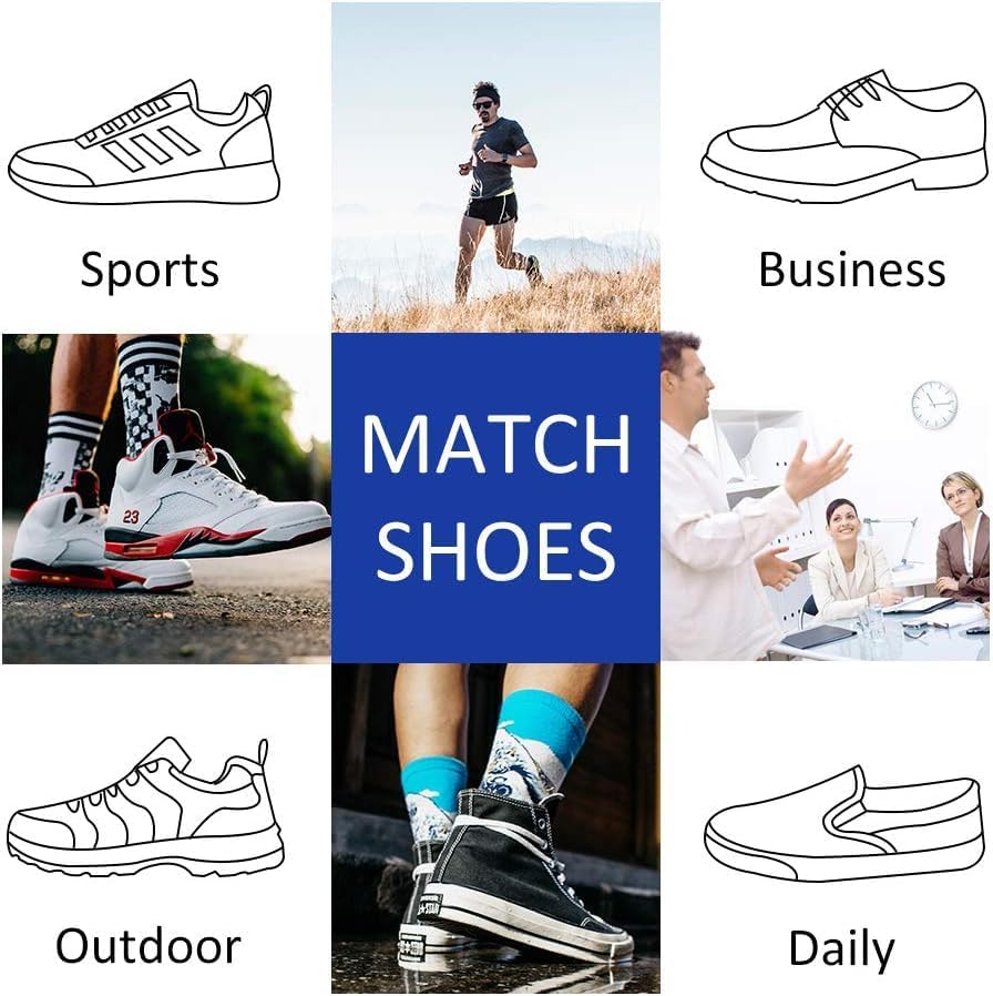 JOYNÉE 8 Pairs Mens Crew Cushion Socks Work Athletic Running Socks Casual Breathable Socks for Men,Sock Size:10-13 - Image 2