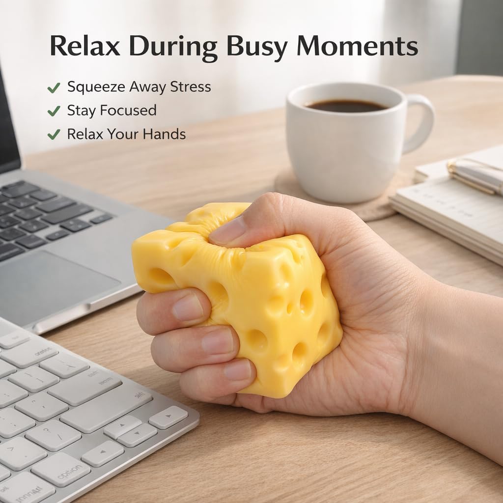 Slow Rising Squishy Stress Relief, Soft Rebounding Squeeze Fidget for Desk Stress Relief and Relaxation, Portable Hand Squeeze Sensory Fidget for Office Home Workspace (3.9in)