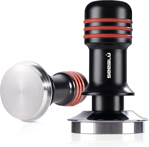 Espresso Tamper 2.283 in, manipulador de café con resorte de 30 libras, herramienta de presión manual para portafiltros de 2.283 in, manipulador