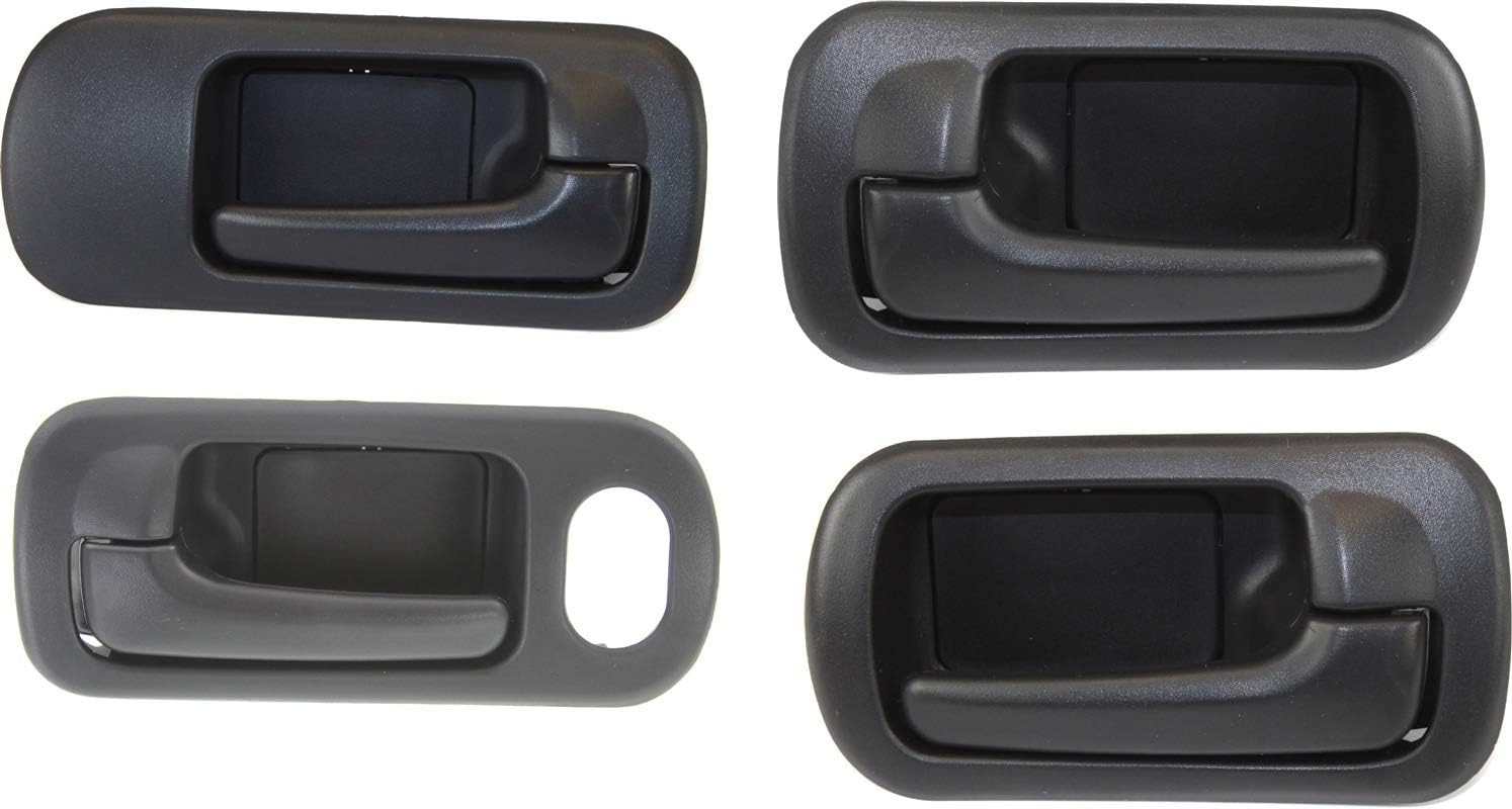 Garage-Pro Interior Door Handle SET Compatible with 2001-2005 Honda Civic Front and Rear, Driver and Passenger Side Textured Black Sedan