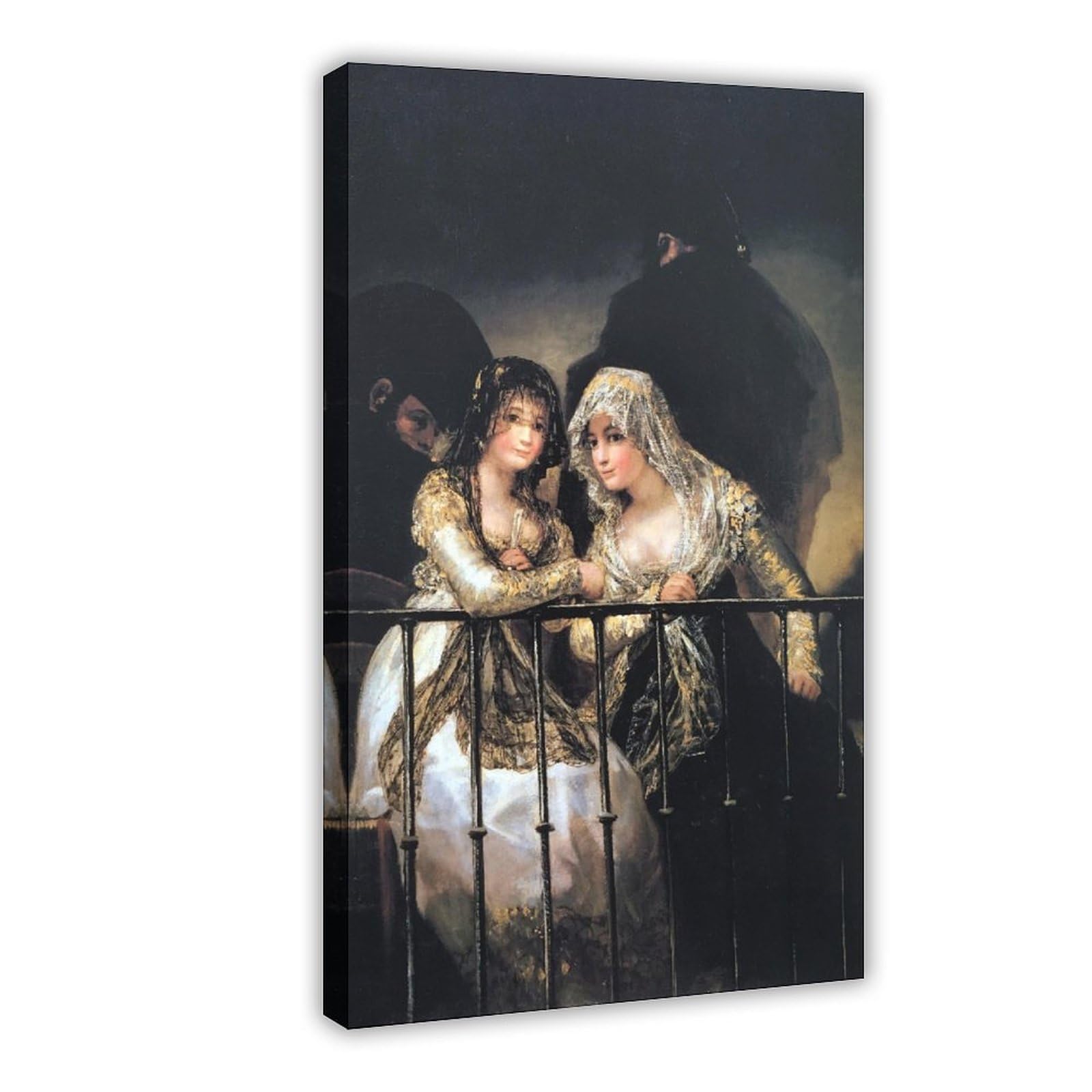 F I N U C B 42+ Francisco Goya słynny plakat wydruki Majas na balkonie autorstwa Francisco Goya obraz olejny na płótnie, sztuka ścienna, ramka z nadrukiem, 30 x 45 cm